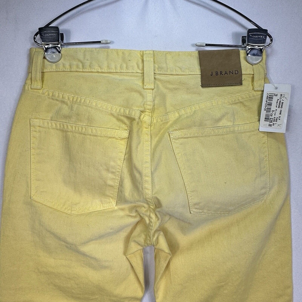 J Brand Kane Slim Fit Jeans Mens 29 x 33 Fade Lemon Yellow Denim Pants NEW $209 - Picture 2 of 14